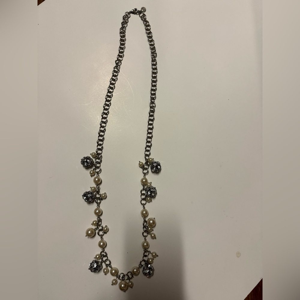 Anne Klein Silver and Pearl Necklace